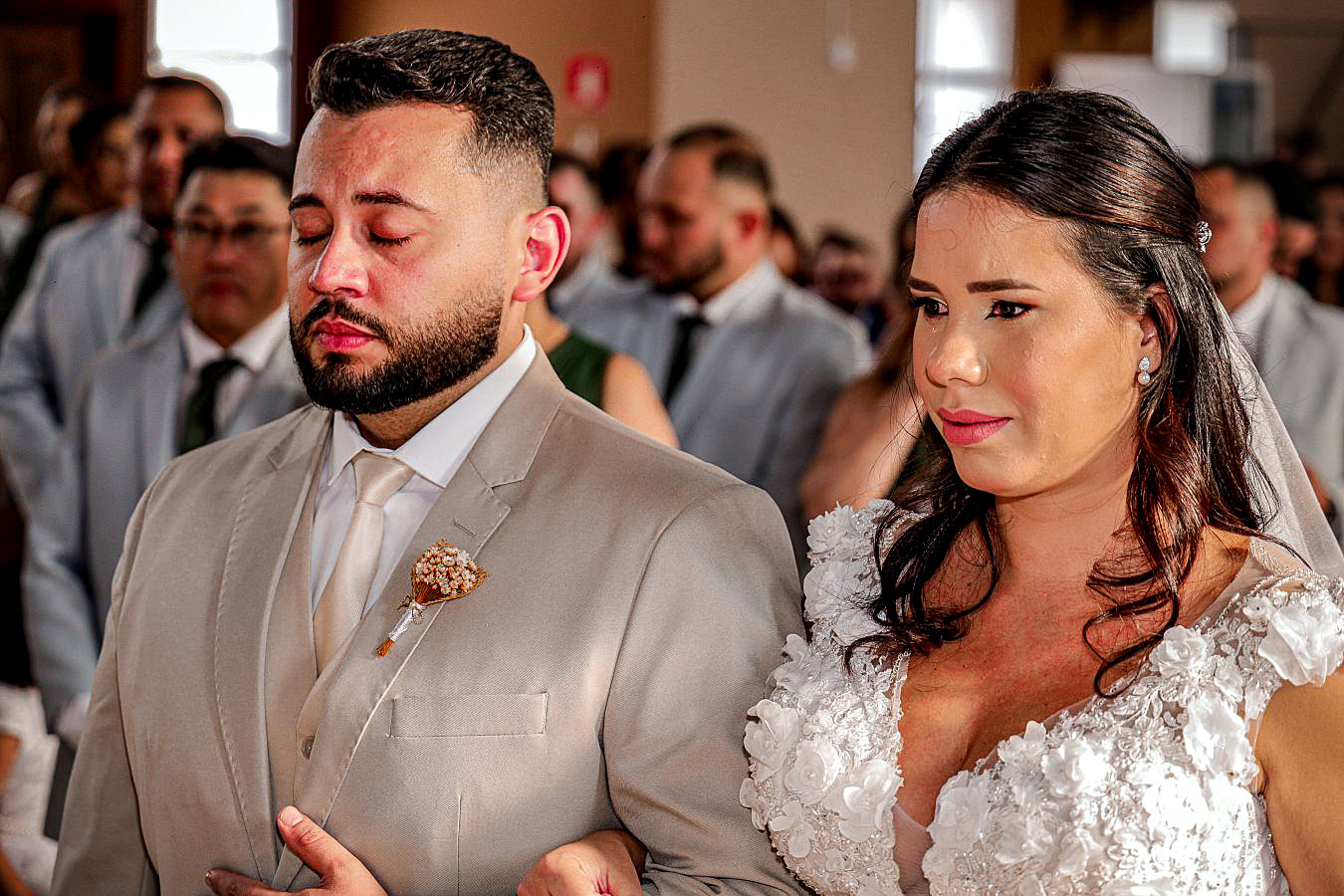Momento emocionante de casamento